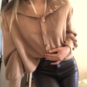 New Petite Studio NYC Cardigan Nude Khaki